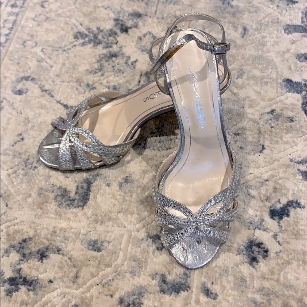 Caparros Silver Lame Heirloom Heels